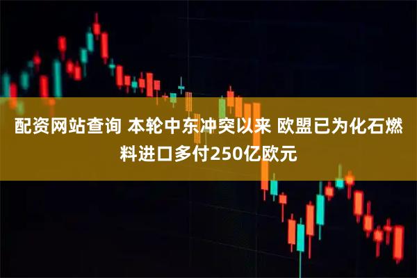 配资网站查询 本轮中东冲突以来 欧盟已为化石燃料进口多付250亿欧元